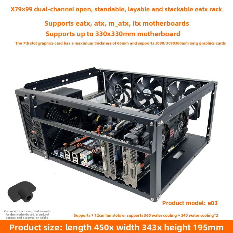 Stackable Open Frame PC Case,  - Atx Case recension och pris